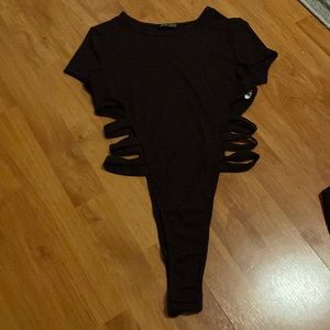 cut out high leg bodysuit